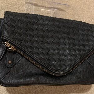 Elegant Black Woven Clutch